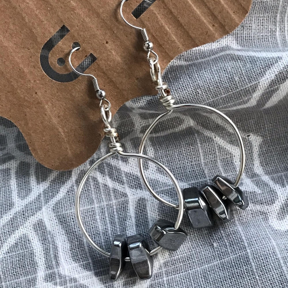 Handmade earrings silver plate wire